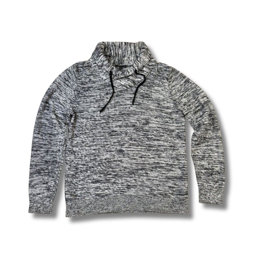 Express Cowl Neck Sweater - White & Black, M